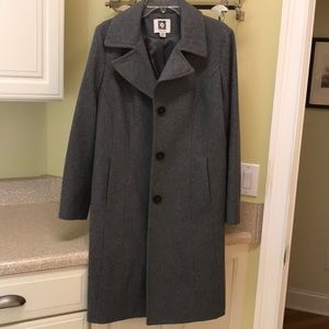 Anne Klein Gray Stadium Coat L